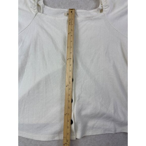 NEW Madewell Women's Top Jacquard Square Neck Puff Sleeve Cream Plus Size 4X - Picture 6 of 8